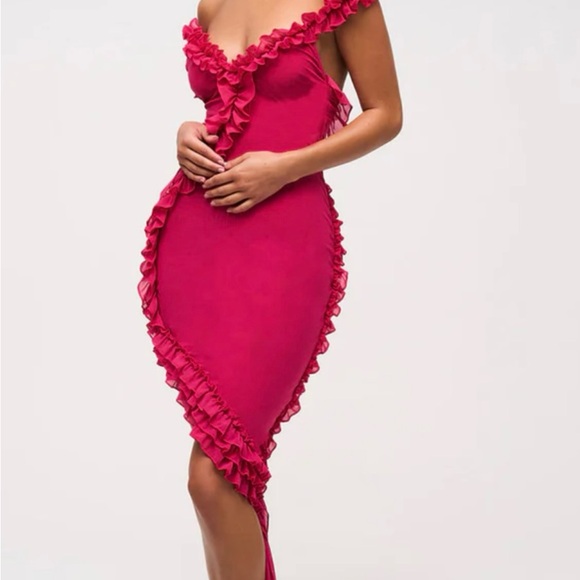 Asymmetrical Ruffle Dress - Picture 1 of 3